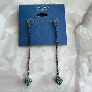 Simply Vera Vera Wang Blue Crystal Chain Earrings